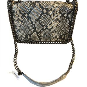 Aldo Black and Gray Vintage Crossbody Bag with Snakeskin Print